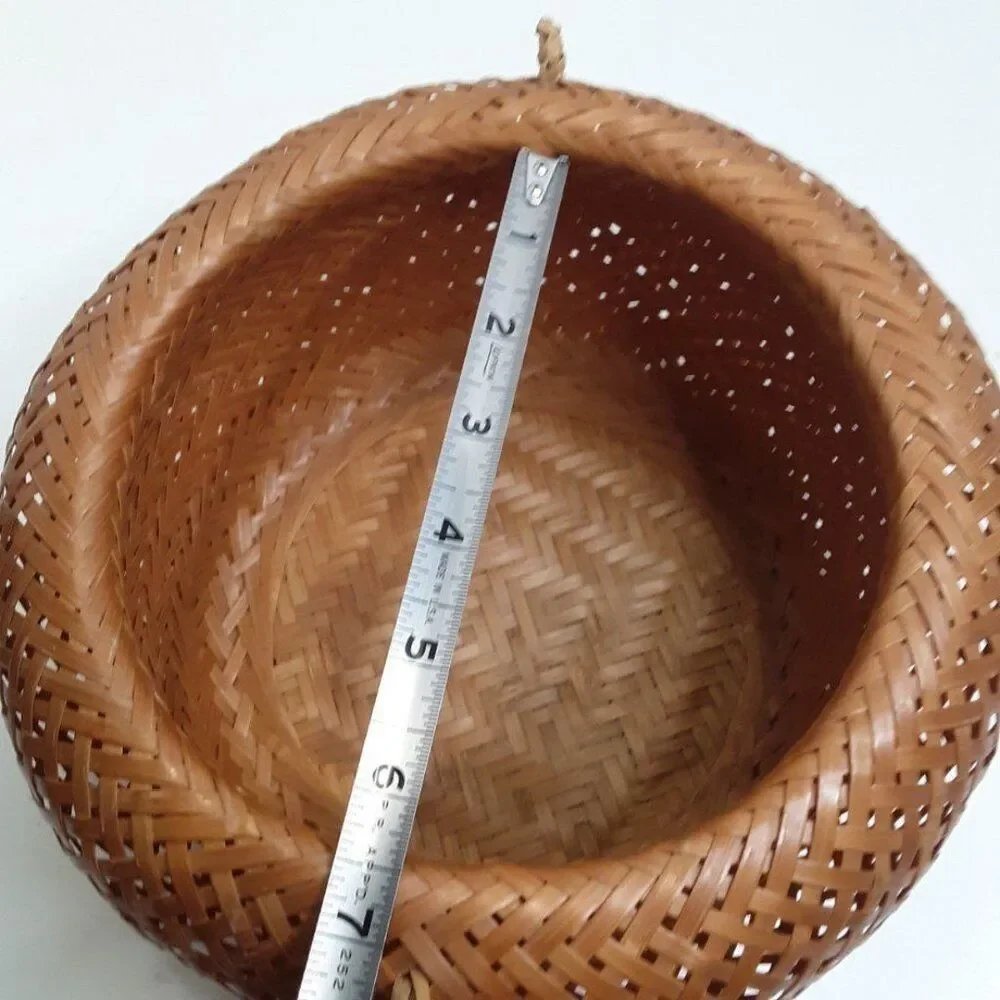 Bohemian Vintage Circle Woven Boho Basket/ Plant Stand